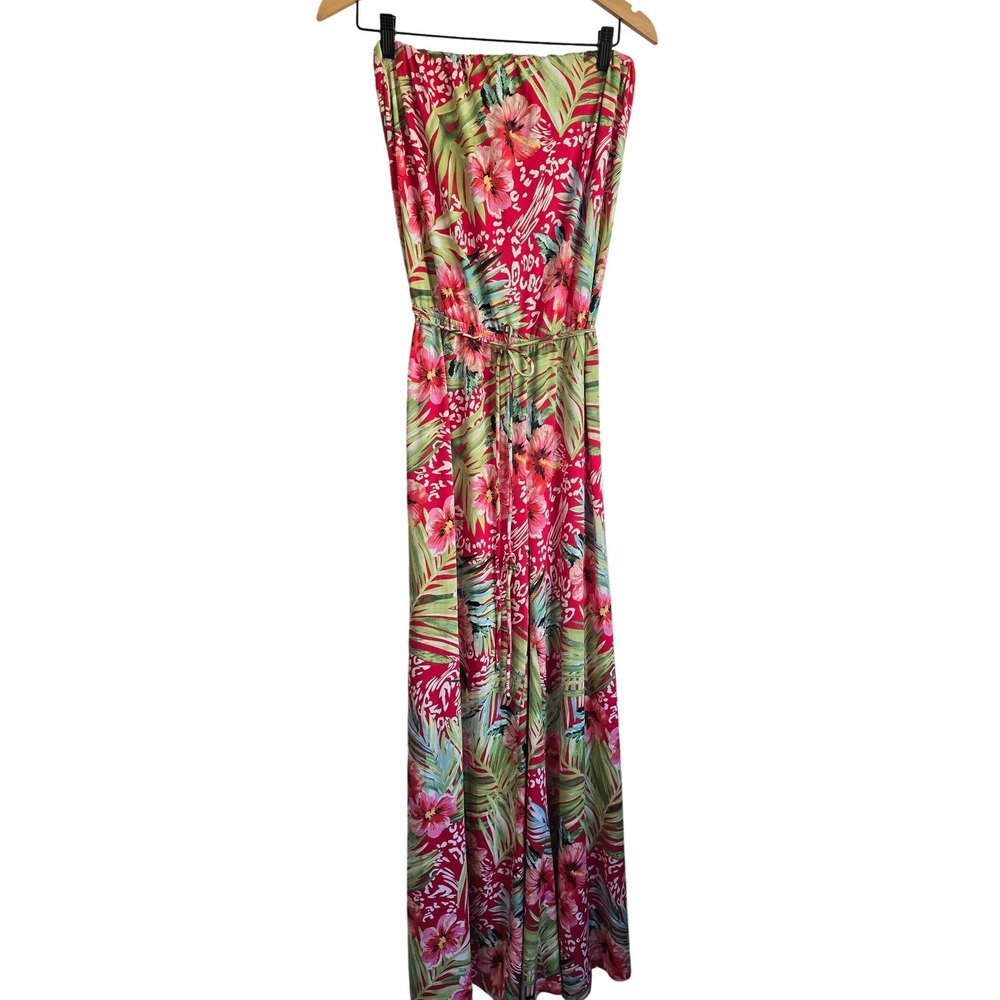Jules & Leopold Studio Tropical Floral Tube Print Strapless Wide Leg Jumpsuit‎ L